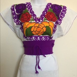 Mexican Zinacantan embroidered blouse